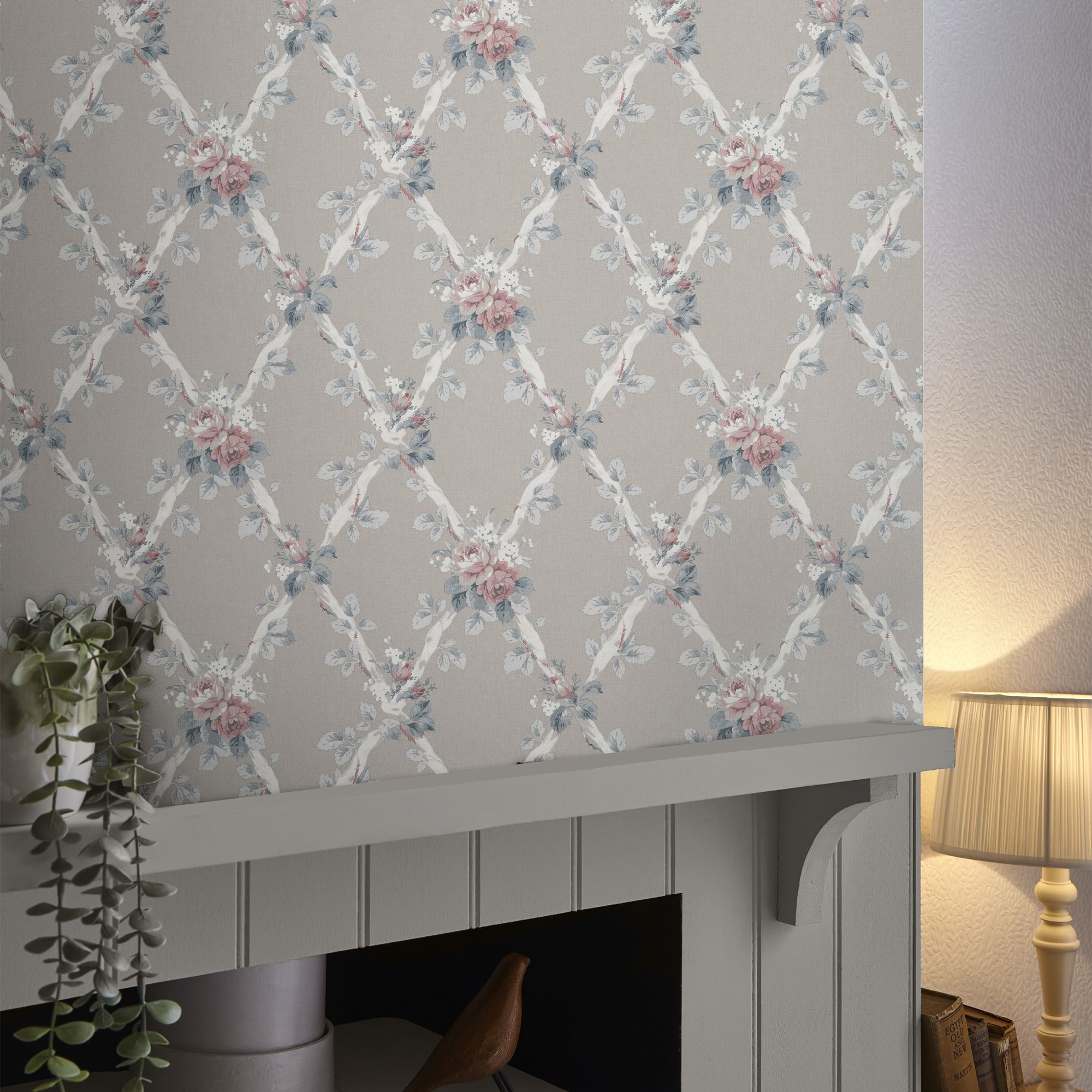 Elwyn Floral Wallpaper 115267 By Laura Ashley In Dove Grey